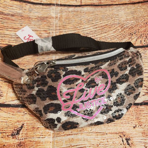 Justice Cheetah Print Sequin Fanny Pack